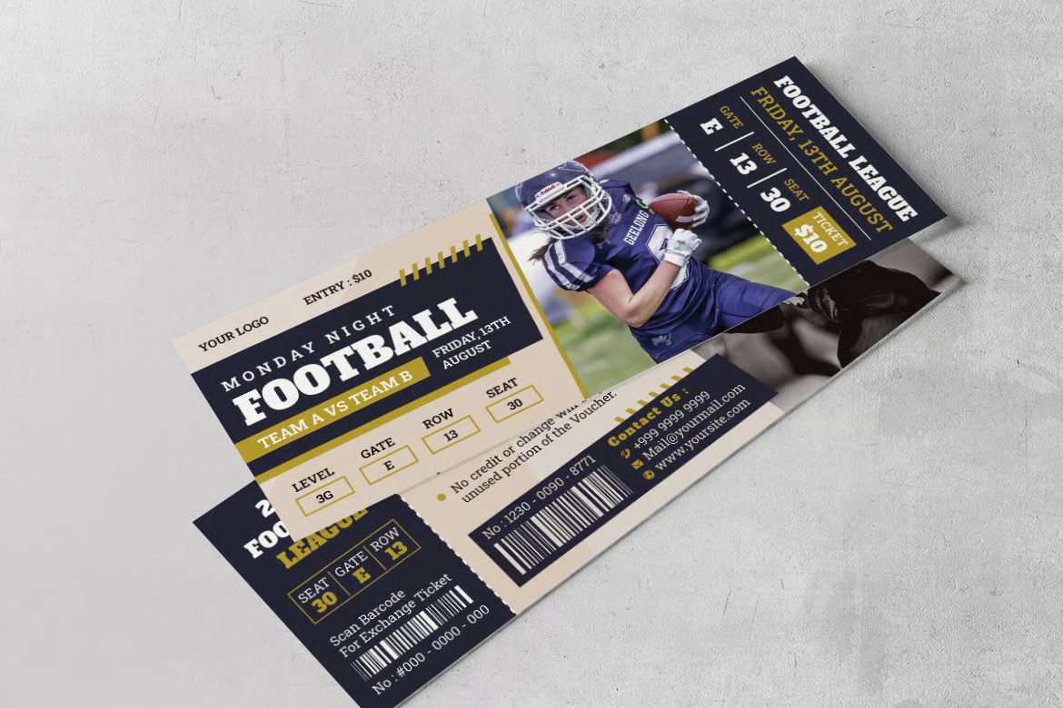Event Tickets — Perforated + Numbered
